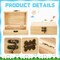 Unfinished Wooden Box with Hinged Lid Wood Small Craft Unpainted Jewelry Keepsake Rectangle Treasure Gift Storage Box